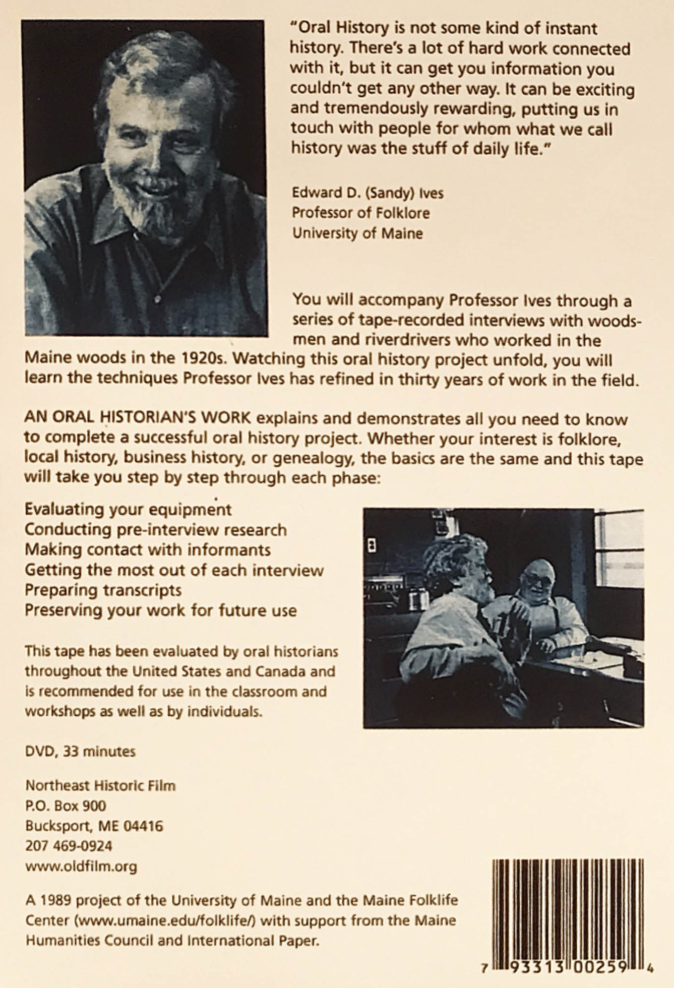 An Oral Historian’s Work with Dr. Edward Ives – Shop Oldfilm